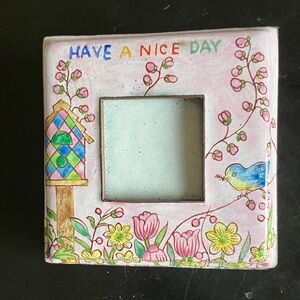 Have a Nice Day Pink Floral Picture Frame - Decorative Home Accent